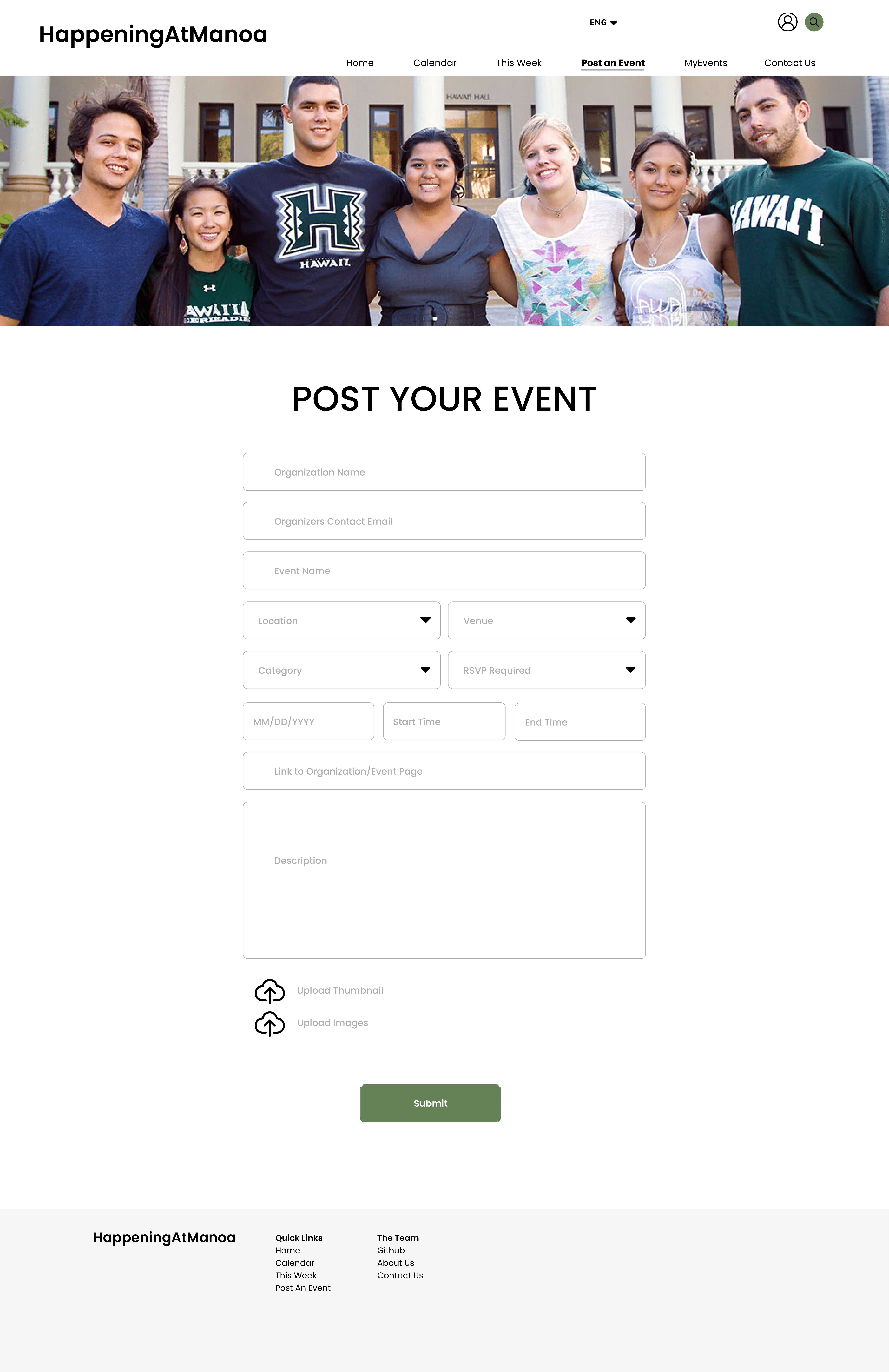 Event Page Mockup