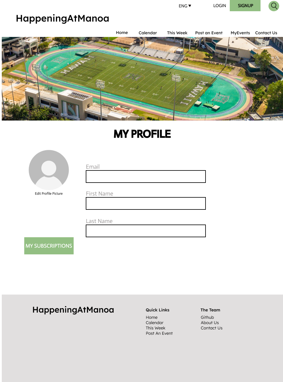 Profile Page Mockup